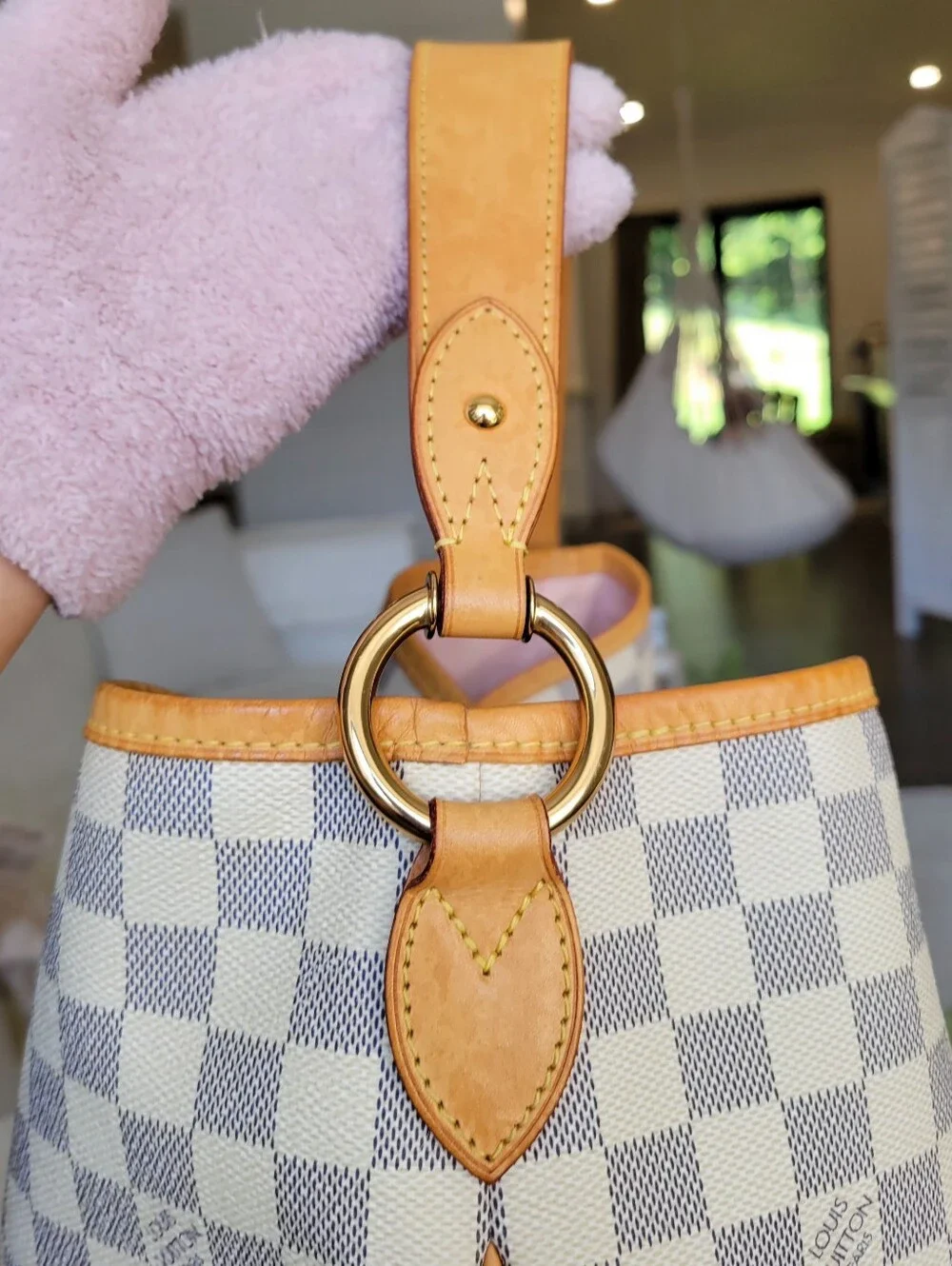 BEAUTIFUL🩷 Louis Vuitton DELIGHTFUL MM Damier Azur Hobo Shoulder Bag